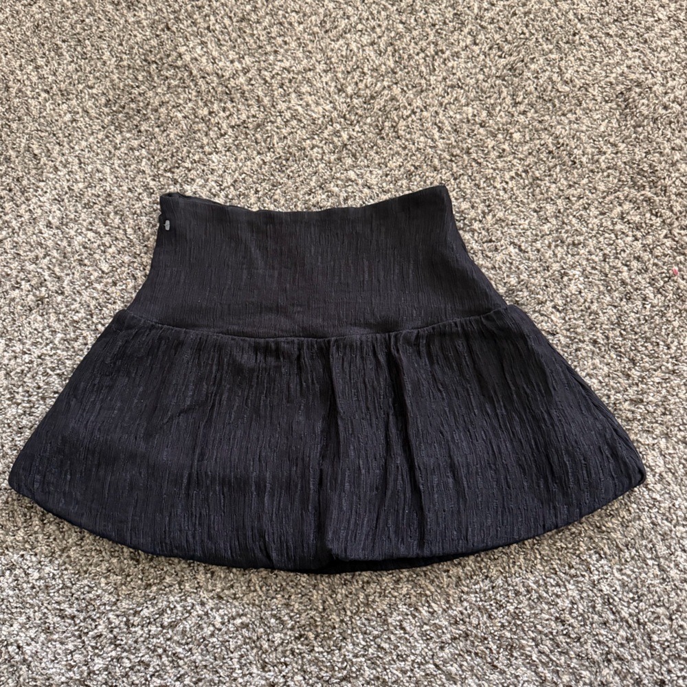 Leith Black Textured Circle Skirt